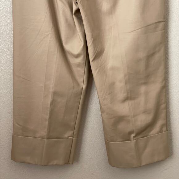 Lauren Ralph Lauren Pants Womens Size 10 Tan Pleated Straight Leg Ankle Preppy - Picture 8 of 12
